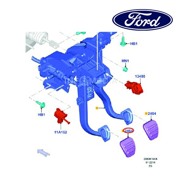 フォード純正 ブレーキ クラッチ ペダル パッド BR3Z2454B 15y- マスタング