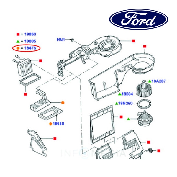 フォード純正 A/C エアコン ヒーターコア H2MZ18476Y 06-11y エクスプローラー スポーツトラック