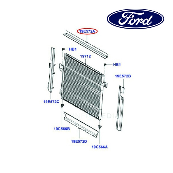フォード純正 クーラー エアコン コンデンサー エアデフレクター アッパー 6L2Z19E572AA 06-11y エクスプローラー スポーツトラック