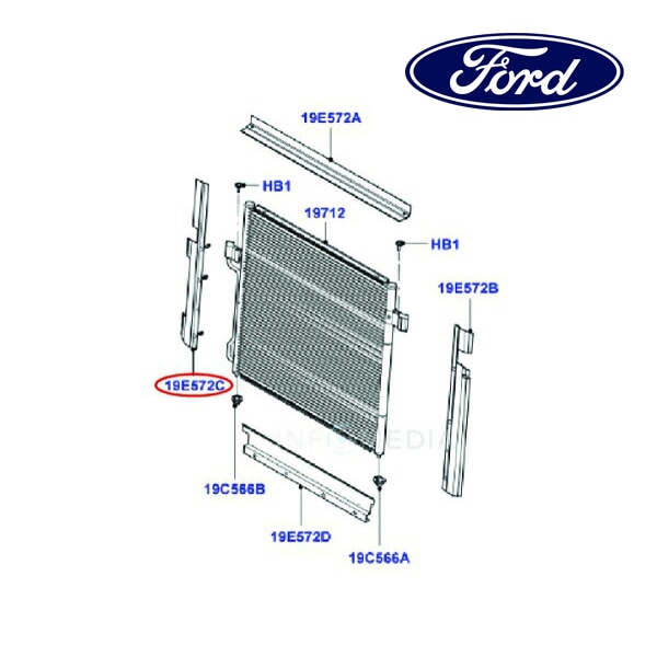 フォード純正 クーラー エアコン コンデンサー エアデフレクター 右側 RH 助手席側 6L2Z19E572CA 06-11y エクスプローラー スポーツトラック