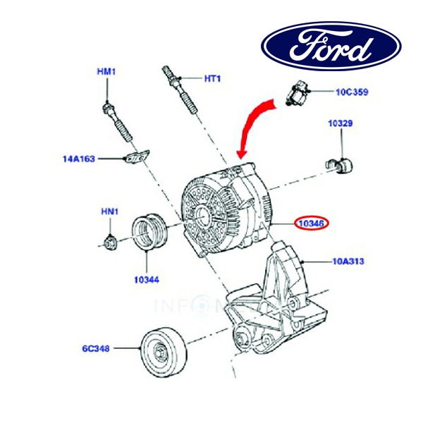 フォード純正 オルタネーター ジェネレーター ダイナモ 4U2Z10V346CXRM 電装 発電 02-04y FORD エクスプローラー