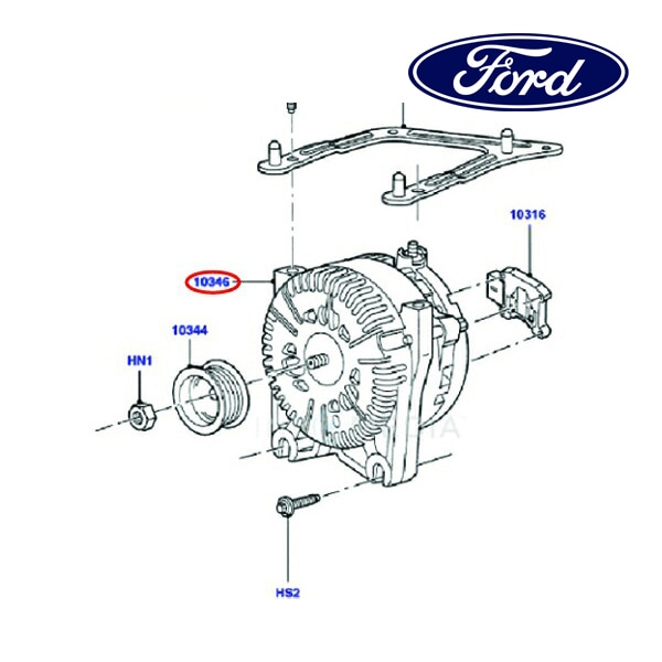 フォード純正 オルタネーター ジェネレーター ダイナモ 4U2Z10V346GARM 電装 発電 02-05y FORD エクスプローラー
