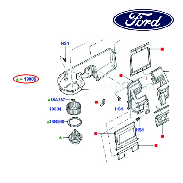 フォード純正 ブロアファン モーター フロント 1L2Z19805DA 02-05y エクスプローラー