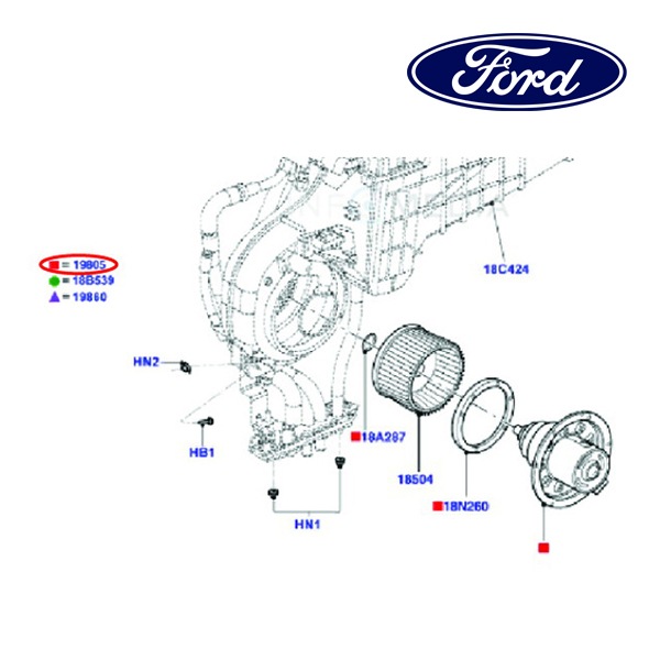 フォード純正 ブロアファン モーター リア 1L2Z19805FA 02-05y エクスプローラー