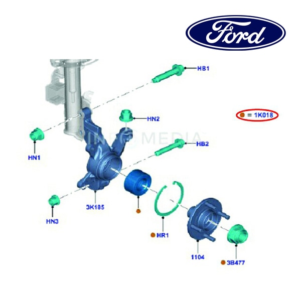 フォード純正 ホイールベアリング フロント 1582282 13y- フィエスタ