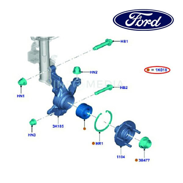 フォード純正 ホイールベアリング フロント 2356115 13y- フィエスタ