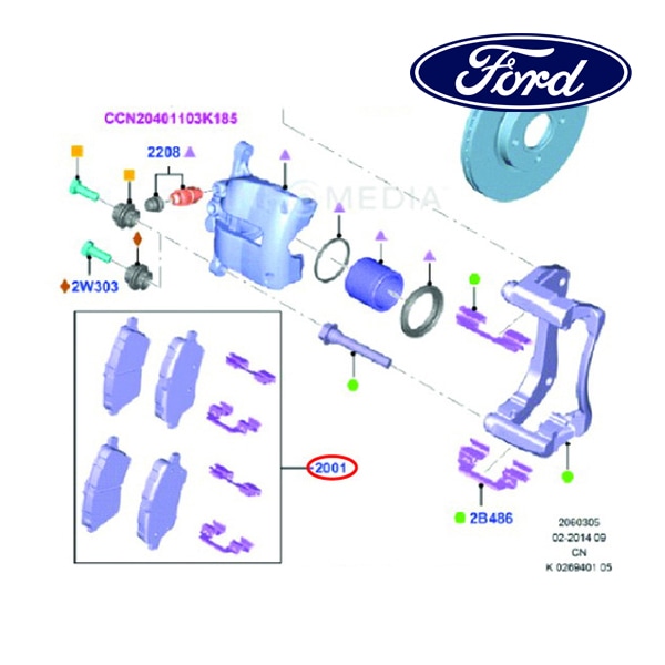 フォード純正 ブレーキパッド ディスクパッド フロント 1855307 13y- フィエスタ