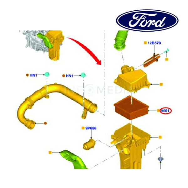 フォード純正 エアクリーナー エアエレメント エアフィルター K2MZ9601A 13y- フィエスタ/エコスポーツ
