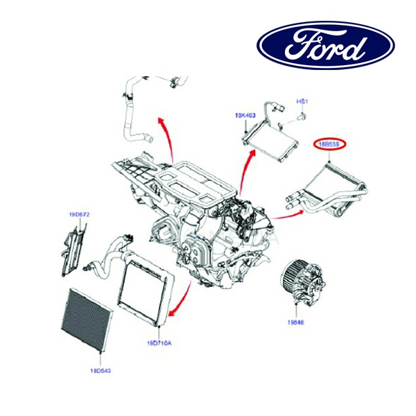 フォード純正 ヒーターコア 1905860 13y- ECOSPORT エコスポーツ