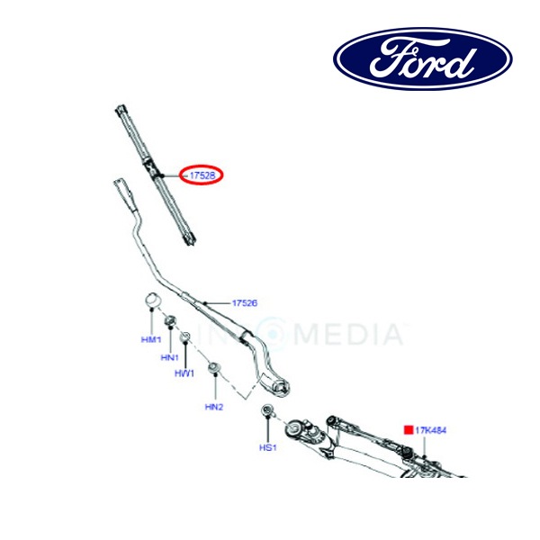 フォード純正 ワイパーブレード フロント 右側 RH 助手席側 K2MZ17528A 13y- ECOSPORT エコスポーツ