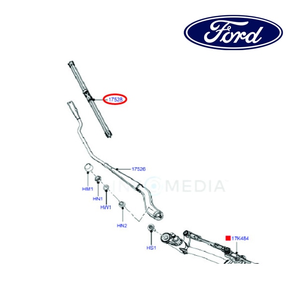 フォード純正 ワイパーブレード フロント 左側 LH 運転席側 K2MZ17528B 13y- ECOSPORT エコスポーツ