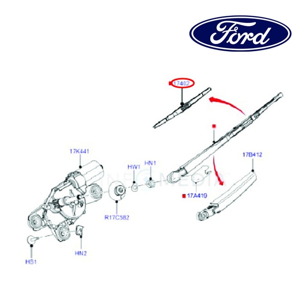 フォード純正 ワイパーブレード リア K2MZ17528C 13y- ECOSPORT エコスポーツ