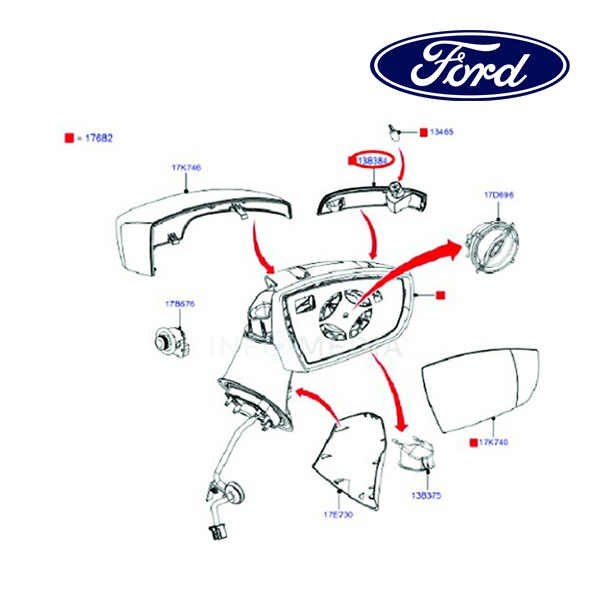 フォード純正 ドアミラーランプ 右側 RH 助手席側 CN1Z13B374A 13y- ECOSPORT エコスポーツ
