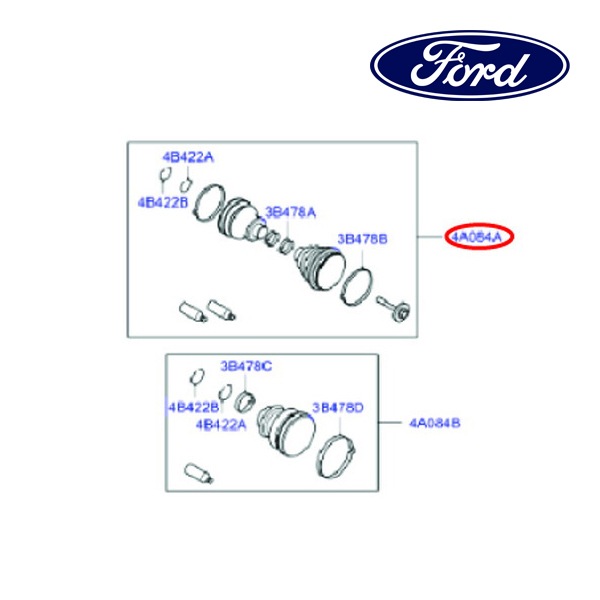 フォード純正 ドライブシャフトブーツ インナー&アウターキット CN1Z3A331E 13y- ECOSPORT エコスポーツ