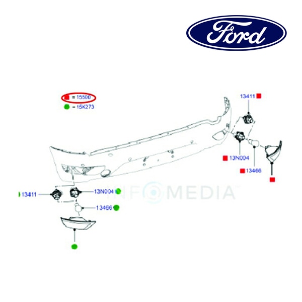 フォード純正 リアフォグランプ フォグライト 右側 RH 運転手側 CN1Z15200F クーガ エコスポーツ