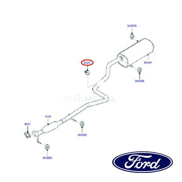 フォード純正 クランプ エキゾーストパイプ エキパイ 1801206 13y- ECOSPORT エコスポーツ