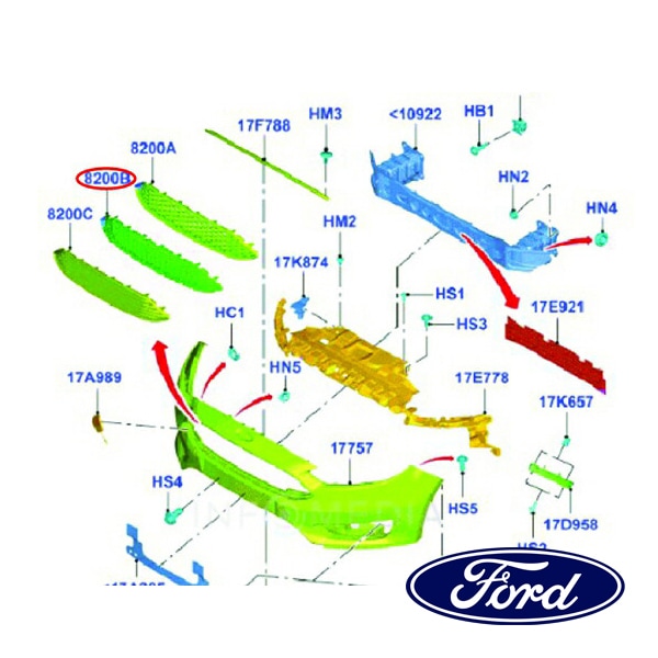 フォード純正 ラジエター グリル 1883657 15y- フォーカス
