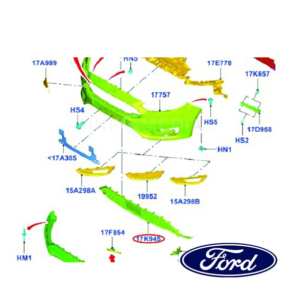 フォード純正 バンパーグリル フロント F1EZ17K945AA 15-18y フォーカス