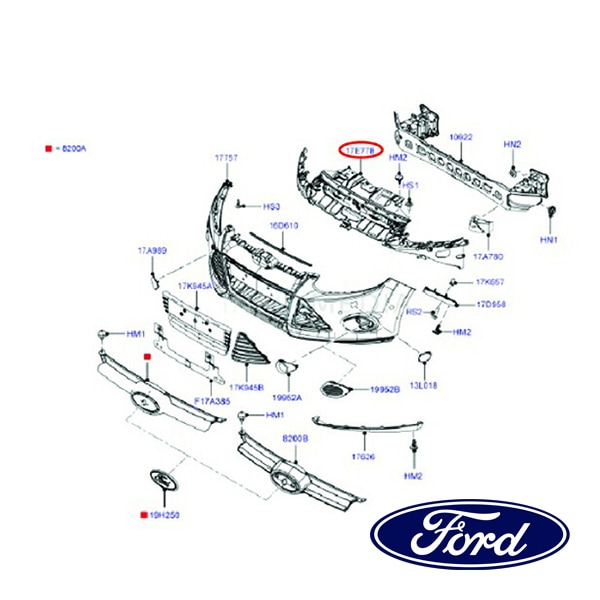 フォード純正 バンパー レインフォースメント フロント BM5Z17C897A 12-14y フォーカス