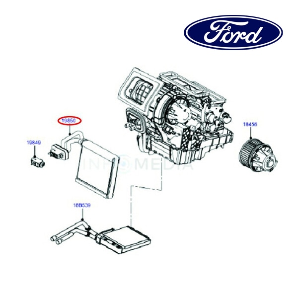 フォード純正 A/Cエバポレーター BV6N19850DA 12-14y フォーカス