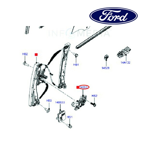 フォード純正 パワーウインドモーター P/Wモーター フロント 右側 RH 助手席側 6CPZ9923394K 12-16y フォーカス