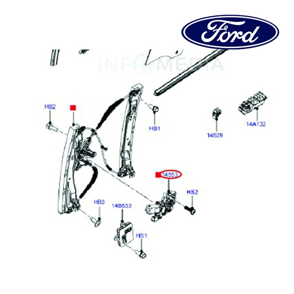 フォード純正 パワーウインドモーター P/Wモーター フロント 左側 LH 運転席側 1870271 12-14y/15y- フォーカス
