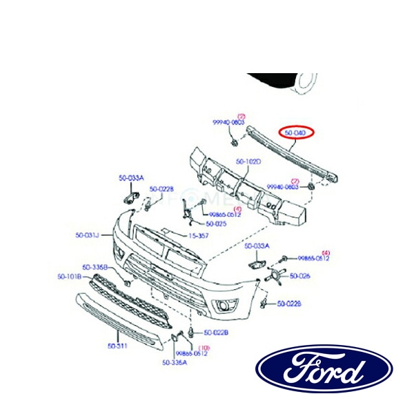 フォード純正 バンパー レインフォースメント フロント EW2350070A 08-09y エスケープ
