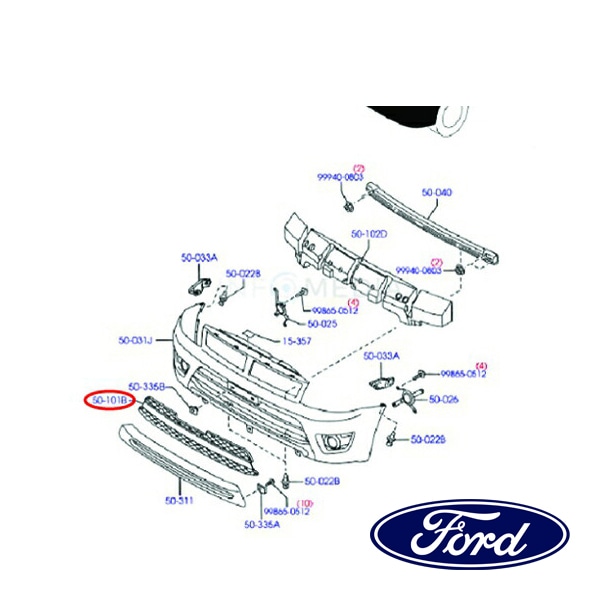 フォード純正 バンパーグリル フロント EV9550101A 08-09y エスケープ