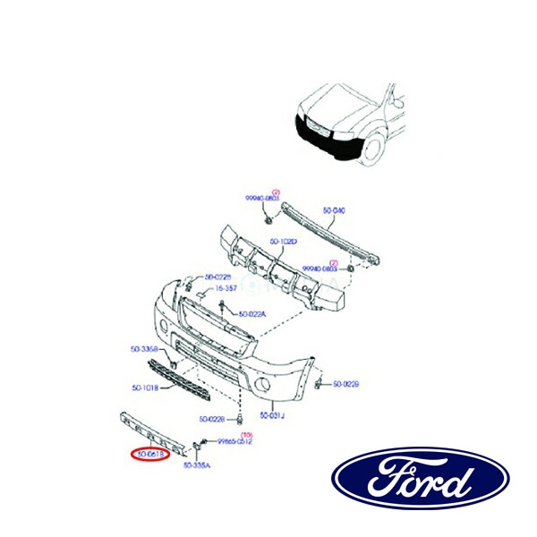 フォード純正 バンパー スカート フロント EV46A2042A 06-09y エスケープ