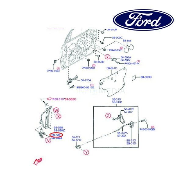 フォード純正 パワーウインドモーター P/Wモーター フロント 右側 RH 助手席側 E1125858X 06-09y エスケープ