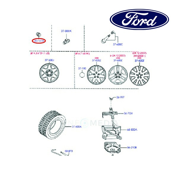 フォード純正 ホイールナット EV8737160A 06-09y エスケープ