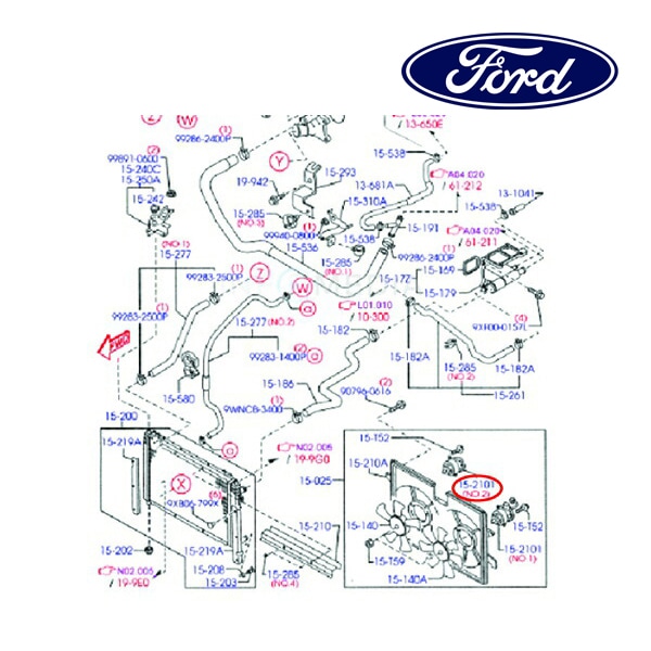 フォード純正 ラジエターファンモーター 右側 RH NO.2 RF1W15150 06-09y エスケープ