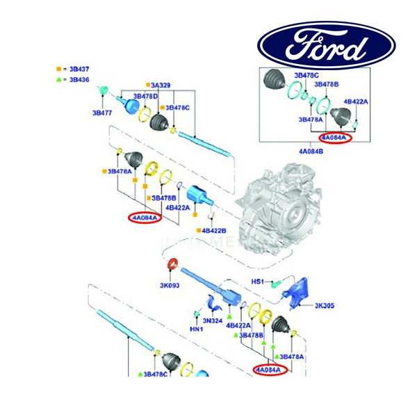 フォード純正 ドライブシャフトブーツ インナーキット 1797227 13y- クーガ