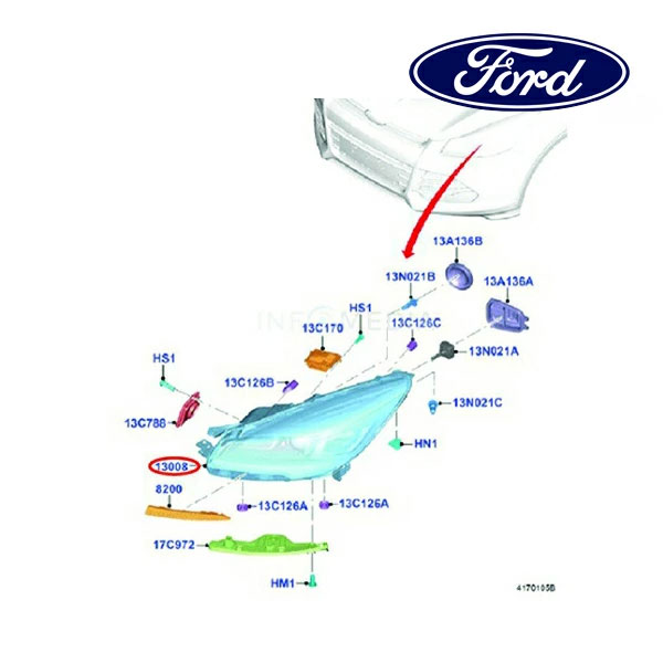 フォード純正 13y- FORD クーガ ヘッドランプ 右側 RH 助手席側 5258764