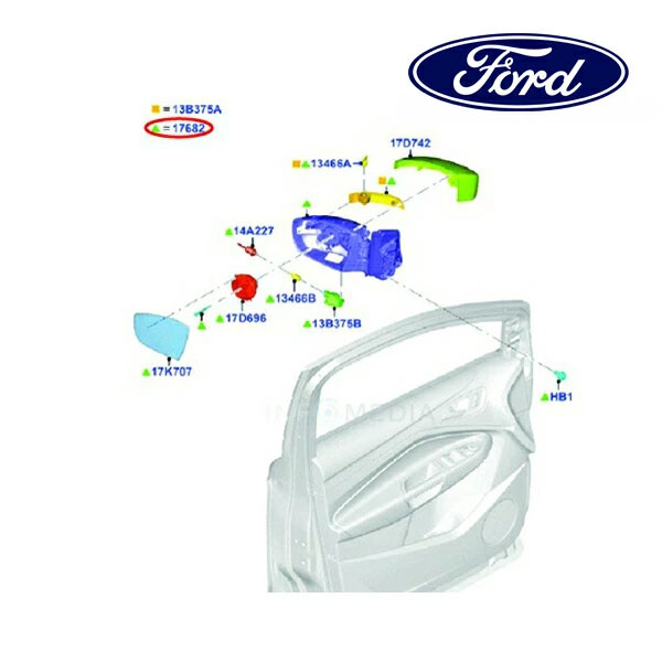 フォード純正 13-14y FORD クーガ ドアミラー 左側 LH 運転席側 2326055
