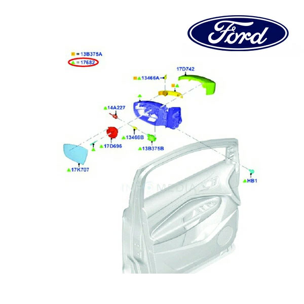 フォード純正 16-17y FORD クーガ ドアミラー 右側 RH 助手席側 2002191