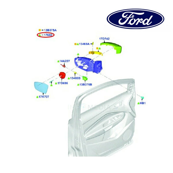 フォード純正 17y FORD クーガ ドアミラー 右側 RH 助手席側 2066585
