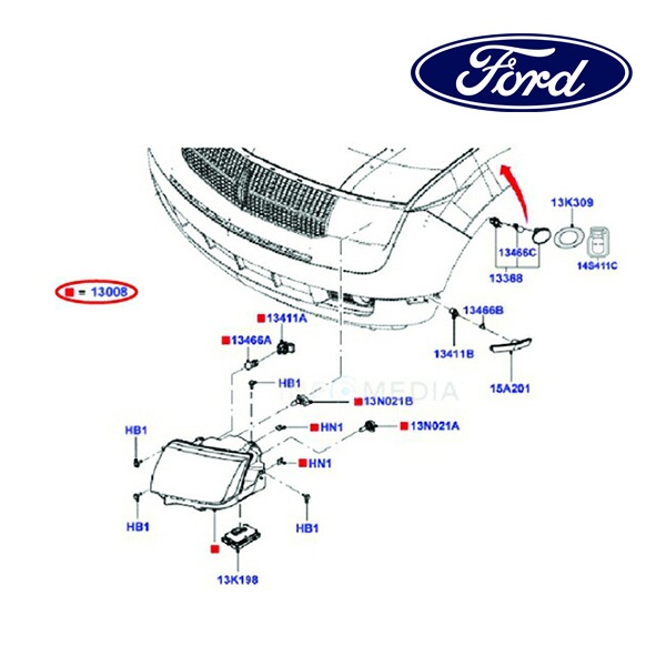 フォード純正 ヘッドランプ 左側 LH 運転席側 FP08M13008BA 08-10y MKX