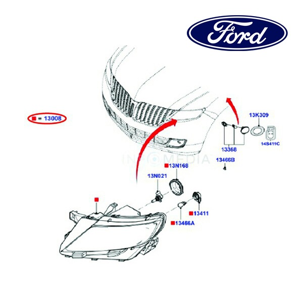 フォード純正 ヘッドランプ 右側 RH 助手席側 FP11M13008AA 11-16y MKX