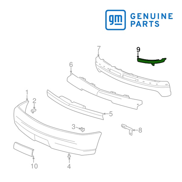 GM純正 フロント バンパー フィラー 右側 助手席側 RH 15743540 02-05y エスカレード/エスカレードESV/エスカレードEXT