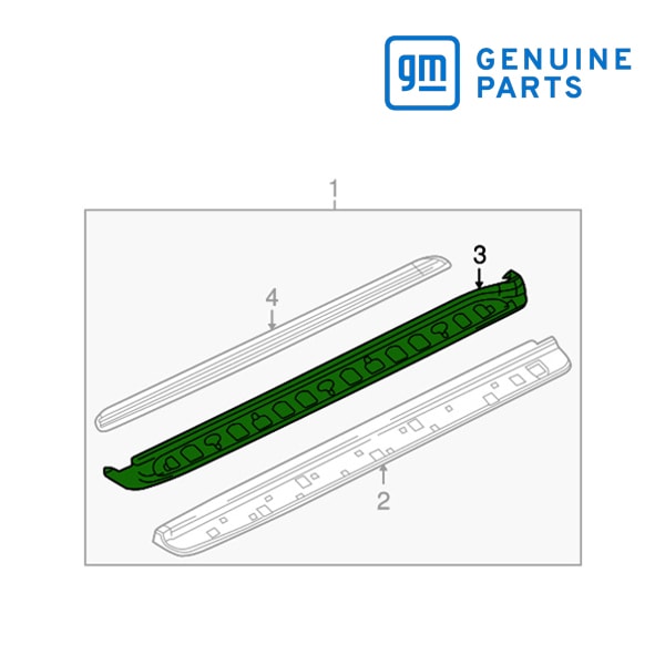 GM純正 サイドステップ ランニングボード パッド 左側 運転席側 LH 15751763 03-04y エスカレードESV/エスカレードEXT