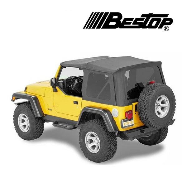 【BESTOP 正規品】ジープ JEEP 97-06y TJ ラングラー Supertop Squareback ソフトトップ 幌 スモークウィンドウ付 ブラックダイヤモンド 5472035 べストップ