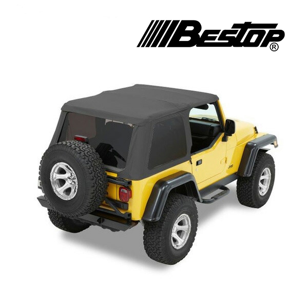 【BESTOP 正規品】ジープ JEEP 97-06y TJ ラングラー Trektop ソフトトップ 幌 スモークウィンドウ付 ブラックデニム 5682015 べストップ