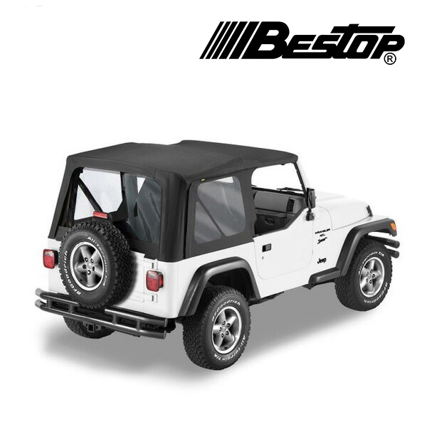 【BESTOP 正規品】ジープ JEEP 97-02y TJラングラー 前期 Replace-A-Top OEM交換用 ソフトトップ 幌 クリアウィンドウ付 ブラックセイルクロス 7912201 べストップ