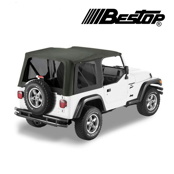 【BESTOP 正規品】ジープ JEEP 97-02y TJラングラー 前期 Replace-A-Top OEM交換用 ソフトトップ 幌 スモークウィンドウ付 ブラックセイルクロス 7913901 べストップ