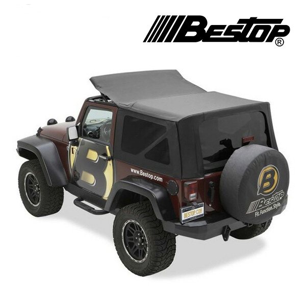 【BESTOP 正規品】ジープ JEEP 10-18y JK ラングラー 2ドア Replace-A-Top OEM交換用 ソフトトップ 幌 スモークウィンドウ付 ブラックダイヤモンド セイルクロス 7914635 べストップ