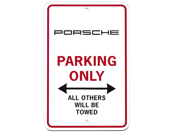 USポルシェ純正アクセサリー パーキングサインボード Porsche Parking Only サインプレート ガレージ 車庫 ショールーム 店舗 ブリキ看板 アメリカ 雑貨 男前インテリア おしゃれ DIY