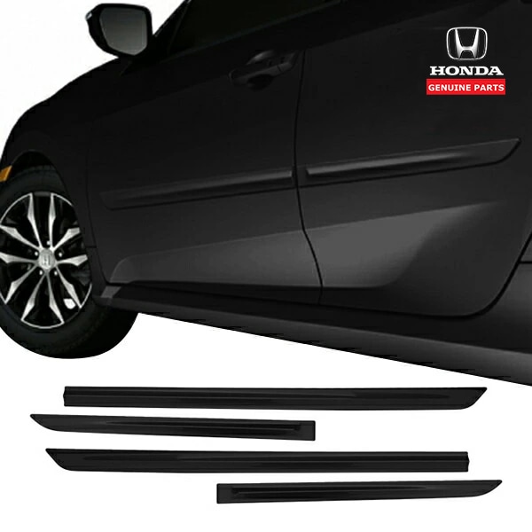 USホンダ純正 HONDA シビック ハッチバック Type R タイプR FK系 ドア サイドモール クリスタルブラックパール 塗装済 ドアガード ドアモール ボディー保護 キズ防止 タイプR TYPE R 国内未発売