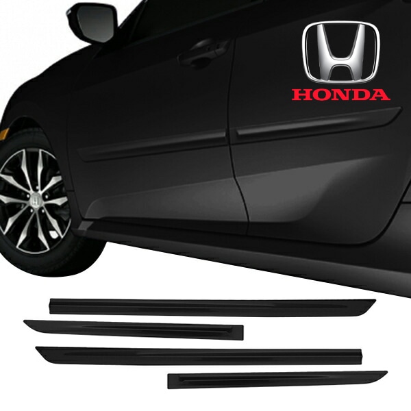 USホンダ純正 HFP FK系 シビック CIVIC ハッチバック ドア サイドモール クリスタルブラックパール 塗装済 ドアガード ドアモール ボディー保護 キズ防止 タイプR TYPE R 国内未発売