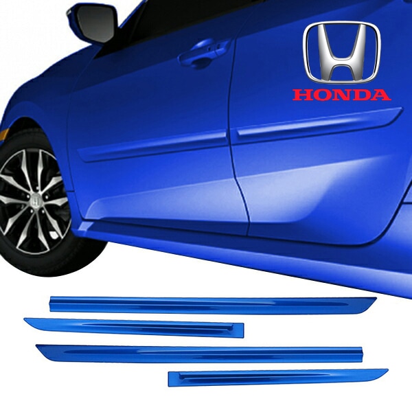 USホンダ純正 HFP FK系 シビック CIVIC ハッチバック ドア サイドモール ブリリアントスポーティーブルーメタリック(B593M) 塗装済 ドアガード ドアモール ボディー保護保護 キズ防止 タイプR TYPE R 国内未発売